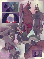 anal anal_orgasm anal_sex anthro anthro_on_anthro anthro_penetrated anthro_penetrating anthro_penetrating_anthro ass balls blush bodily_fluids canid canine canis clothing comic crystal_ball cum cum_in_ass cum_in_mouth cum_inside cumshot darknut dobermann domestic_dog double_penetration ejaculation erection erection_under_clothing fellatio fortune_telling genital_fluids genitals group group_sex hands-free hi_res hollo_nut humanoid_genitalia humanoid_penis leaking_cum link male male/male male_penetrated male_penetrating male_penetrating_male mammal muscular muscular_male navel nintendo nipples nude oral oral_penetration orgasm pecs penetration penile penis pinscher sex snout sweat tattoo tenting the_legend_of_zelda threesome wolf wolf_link
