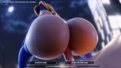 1boy 1boy1girl 1girls 3d ass ass_focus blonde_blazer blonde_female blonde_hair bouncing_ass breasts choice city city_background detailed_background dispatch_(game) drakepowers female game_ui gameplay_mechanic gigantic_ass huge_ass huge_breasts huge_cock light-skinned_male light_skin looking_back male male/female massive_ass night night_sky partial_male penis plap pussy reverse_cowgirl_position robert_robertson sex straight text vaginal_sex wet_penis