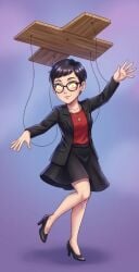 1girls ai_generated black_hair black_skirt carmen_sandiego_(2019) carmen_sandiego_(franchise) clothing controlled female female_focus female_only glasses happy_trance human_puppet hypnosis julia_argent julia_argent_(carmen_sandiego) mind_control puppet puppet_strings puppeteer safe safe_for_work short_hair simple_background sketch skirt smile smiling solo solo_female solo_focus zupern0va_(manipper)