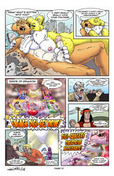 2014 anthro apache_chief bandai breasts canine digi-rangers digimon english_text female fox handjob henbe human humor lying macro male mammal nipples page_13 penis pussy renamon what