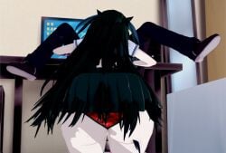 ass_focus big_ass blowjob danganronpa danganronpa_2:_goodbye_despair ebookie_meowda ebookie_meowda(character) horny mioda_ibuki original_character self_insert sucking_penis wide_hips