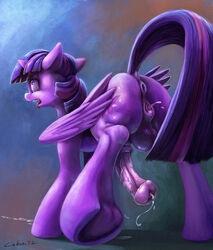 2014 ahe_gao alicorn animal_genitalia animal_penis anus ass back_view balls caboni32 cum cutie_mark equine equine_penis feral friendship_is_magic full-package_futanari futanari horn horsecock intersex mammal my_little_pony open_mouth orgasm penis purple_eyes purple_fur pussy pussy_ejaculation pussy_juice solo testicles tongue_out twilight_sparkle_(mlp) underhoof wings