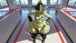 1boy above_view ai_generated anthro barefoot big_ass big_bulge big_hips big_thighs blush cacturne cock cock_bulge curvy curvy_ass curvy_body curvy_femboy curvy_figure curvy_hips curvy_male curvy_thighs eyebrows eyelashes femboy femboy_only flora_fauna furry generation_3_pokemon green_body green_skin hands_on_hips hi_res high_resolution highres huge_ass huge_hips huge_thighs indoors looking_at_viewer male male_only massive_thighs nintendo plump_thighs pokemon pokemon_(species) shy solo solo_male stable_diffusion standing synthneon thick_ass thick_hips thick_thighs thong wide_hips