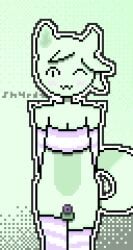 .3 1boy 1femboy 1furry :3 androgynous animal_genitalia blush bra cat_boy cat_ears cat_tail catboy chastity_cage chastity_device cleavage close-up close_up closed_eyes collar crop_top dithering domestic_cat embarassed english_text feline femboy femboy_only flat_chastity_cage full_body fur furry furry_only genitals green_skin hand_warmers happy hoodie kitsune_tail large_tail looking_away looking_away_from_viewer male male_only markings one_eye_covered original original_character penis pixel_(artwork) pixel_art purple_clothing self_upload sh4rdz_(artist) shy simple_background small_penis striped_handwear striped_legwear tagme thick thighhighs thighs vi_(sh4rdz) virus winking winking_at_viewer