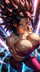 ai_generated big_breasts breast_press breasts caulifla close-up dragon_ball dragon_ball_super fake_breasts huge_breasts large_breasts muscle muscle_girl muscle_tone muscles realistic skindentation sky4maleja toned toned_body toned_female