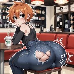 1:1 1boy 1femboy ai_generated anal_beads anal_sex animated black_eyes blowjob_face bulge cafe chocker cum cum_in_ass emo femboy gay gay_sex jeans kotasky moaning moaning_in_pleasure orange_hair pov pov_eye_contact ripped_jeans slurping sound sound_effects tagme thick_thighs video voice_acted