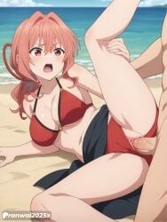 1girls ai_generated amagami-san_chi_no_enmusubi amagami_yuna anime bikini breasts clothed_sex female large_breasts pussy ranwai2025x red_eyes red_hair sex uncensored vagina vaginal_penetration vaginal_sex