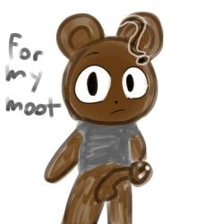 1boy ? abgerny anthro bear bearrito_(abgerny) brown_bear brown_fur incredibox_mod looking_at_viewer partial partially_clothed ursid white_background words