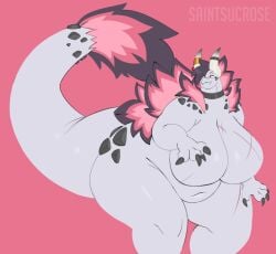 bbw big_breasts breasts cleavage female furry huge_breasts overweight saintsucrose tagme thick_thighs wide_hips