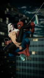 3d 3d_(artwork) ashmount buildings city city_background cloudy_sky commission fortnite gwen_stacy hobbyr34 looking_at_each_other looking_at_partner marvel marvel_comics night_sky penis penis_in_pussy peter_parker spider-gwen spider-gwen_(fortnite) spider-man spider-man_(fortnite) superhero superheroine