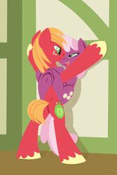 against_wall ahe_gao big_macintosh_(mlp) cheerilee_(mlp) cutie_mark duo earth_pony equine female freckles friendship_is_magic green_eyes horse hoverrover male mammal my_little_pony on_hind_legs pony sex straight two_tone_hair