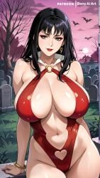 1girls ai_generated big_breasts black_hair dans_ai female huge_breasts large_breasts vampirella