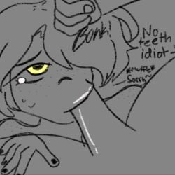 andrew_graves blowjob gay_sex hitting_head julia_(the_coffin_of_andy_and_leyley) rule_63 rule_63 tears_in_eyes yellow_eyes