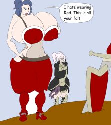 2023 2girls armor armored_female black_eyes blue_eyes blue_hair breasts_bigger_than_head cleavage clothed clothed_female clothing english english_text female female_only fire_emblem fire_emblem_awakening gigantic_breasts hand_on_hip hand_on_own_hip hands_on_hips hands_on_own_hips letherhands69 light-skinned_female light_skin light_skinned_female long_hair lucina_(fire_emblem) medium_breasts nintendo red_armor robin_(fire_emblem) robin_(fire_emblem)_(female) shield speech_bubble sword tall_female taller_female text text_bubble tiara twintails twintails_(hairstyle) white_hair