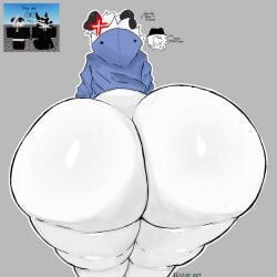 1boy angry ass ass_focus ass_up back_view behind_view big_ass blue_hoodie bottom_heavy bottomless bubble_butt deviantart dog_ears english_text femboy femboy_only grey_background hoodie huge_ass ken_(kenkurumi) kenkurumi male male_only original_character reference_image roblox roblox_avatar roblox_studio robloxian shy standing tagme text thick_thighs thunder_thighs white_skin