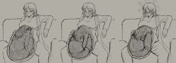 2girls after_vore digestion female_pred female_prey hyper hyper_belly internal monochrome papalotlart post-vore post_vore same_size_vore sequence tagme vor3lov3r vore vore_belly x-ray