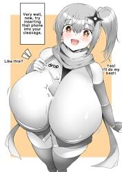 ass_expansion blush breast_expansion breast_growth breasts breasts_bigger_than_head breasts_bigger_than_torso bursting_breasts cleavage convenient_breasts expansion gigantic_breasts greyscale growth growth_drive growth_sequence hyper hyper_breasts hyper_genitalia kusagakure_satoko monochrome ninja ninja_to_koroshiya_no_futarigurashi paid_reward_available phone_between_breasts sequence teruwo_sun thigh_expansion translated wardrobe_malfunction