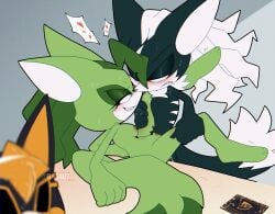 black_body black_fur blush bodily_fluids breasts canid canine canis duo female fur genitals green_body green_fur hi_res humanoid idw_publishing infinite_(sonic) infinite_the_jackal jackal leg_grab male male/female mammal megani_the_jackal nipples penetration penile penile_penetration penis_in_vagina r_3407 sega sonic_(series) sonic_forces sonic_the_hedgehog_(comics) sonic_the_hedgehog_(idw) sonic_the_hedgehog_(series) straight sweat tail vaginal_penetration vulva