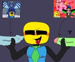 1boy 2futas barbed_penis black_eyes blush cntb0ylv3r11 cock cuntboy double_handjob dragon dragon_futa feline female furry futa/cuntboy futanari green_tie humanoid intersex leopard major_cloog major_cloog_(character) male mastectomy_scar masturbating_other nipples open_mouth precum reference_image simple_background sketch slutboy tie tongue_out veins youtube youtuber