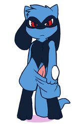 1boy anthro blush erection male male_only nintendo oob penis pokemon riolu solo video_games young