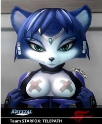 3d ai_generated anthro_female anthro_only anthromorph big_boobs big_breasts big_tits big_titties blue_ears blue_fur blue_hair blue_suit boobs_out breasts breasts_out cat_claws cat_ears cat_girl cat_humanoid cat_nose catgirl claws earrings exhibitionism exhibitionist eyebrows eyelashes eyeshadow female fur furry_boobs furry_breasts furry_ears furry_female furry_only furry_tits green_eyes green_jewel grey_lips grok grok_imagine happy in_game in_game_model jewelry krystal krystal_(star_fox) mole mole_above_mouth mouth nipples nose on_model pasties provocative sensual sensual_expression sexy_face sexy_smile smile smiling smiling_at_viewer space_suite star_fox star_fox_assault telepath tight_clothes tight_clothing tight_suit tits_out username video_game_character video_game_franchise video_games white_fur white_pasties x_pasties yallahs80