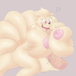 anthro big_breasts big_nipples big_penis breasts canine duo erection faceless_male female fox fur furry_tail hands_on_breasts heart huge_breasts licking licking_penis male mammal multiple_tails ninetales nintendo nipples open_mouth oral paizuri penis penis_lick pink_nipples pokemon precum red_eyes sex signirsol sitting smile solo_focus tail tears thick_thighs tongue tongue_out video_games wide_hips