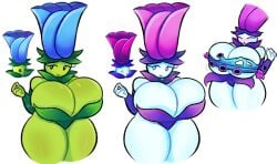 1female 1girls 2d 2d_(artwork) 2d_artwork alternate_color_scheme big_breasts breasts breasts_bigger_than_head cleavage color cute cute_face cute_female deep_cleavage digital_drawing_(artwork) digital_media_(artwork) female female_focus female_only flower flower_girl flower_on_head front_view gloom_vine_(pvz) green_body green_clothing green_skin headwear hira.shotgun huge_breasts large_breasts moonflower_(pvz) plant plant_girl plants_vs_zombies popcap_games purple_clothing simple_background thick thick_thighs voluptuous voluptuous_body voluptuous_female wardrobe_malfunction white_body white_skin