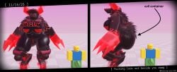1boy 1girls 3d areolae ass balls balls_bulge baronaces baseplate breasts bulge bulge_through_clothing chubby_female dated evil_container forsaken_(roblox) fur guest_666_(forsaken) hairy_pussy horns huge_thighs meme noob noob_(forsaken) noob_(roblox) penis_bulge pierced_nipples piercings pussy red_horns red_nipples roblox roblox_game roblox_studio robloxian scared_expression self_upload standing stomach yellow_body