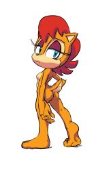adam_bryce_thomas archie_comics blue_eyes chipmunk colorized colorized_edit completely_naked completely_naked_female completely_nude completely_nude_female edited edited_art furry half-closed_eyes looking_back mobian mobian_(species) mobian_chipmunk nude nude_female red_hair sally_acorn sega small_butt sonic_(series) sonic_the_hedgehog_(archie) sonic_the_hedgehog_(comics) sonic_the_hedgehog_(series) tail