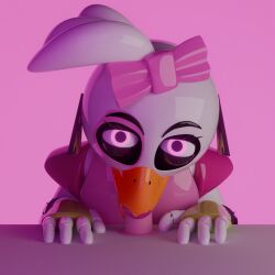 3d 3d_(artwork) accurate_body_type anthro avian blender blowjob female five_nights_at_freddy's five_nights_at_freddy's:_security_breach fnaf furry glamrock_chica_(fnaf) looking_at_viewer male_pov redfish robot robot_girl straight