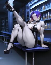 ai_generated big_breasts heels muscular_female raven_(dc)