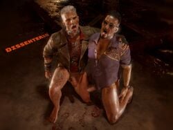 505_games bottomless bottomless_male dead_by_daylight dissenter3d erect_penis gay jonah_vasquez kneeling kneeling_oral_position male male/male male_focus male_only tongue_out veiny_penis vittorio_toscano yaoi