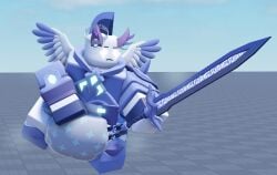 diaper glowing glowing_eyes horns phighting roblox roblox_studio shoes sword sword_(phighting) wings