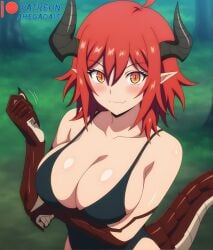 1girls 2d 2d_(artwork) 2d_artwork ahegao_ai ai_generated breasts curran_(ningen_fushin) dragon female female female_focus female_only girly patreon patreon_link patreon_logo patreon_url patreon_username upper_body watermark