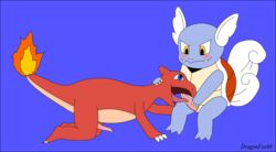 2014 3_fingers 3_toes all_fours blue_eyes blue_skin blush charmeleon claws dragonfox69 duo eye_contact fellatio fire furry furry_only gay hand_on_head holding_penis licking low_quality male nintendo open_mouth oral orange_skin penis pokémon_(species) pokemon pokemon_(species) sex shell simple_background sitting tan_skin toe_claws toes tongue tongue_out video_games wartortle yellow_eyes