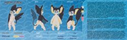 1boy 3_toes backsack balls blue_background blue_eyes emolga floorninja irumunai looking_at_viewer male male_only mammal model_sheet nintendo paw_pad plain_background pokemon scar sheath smile solo text toes video_games