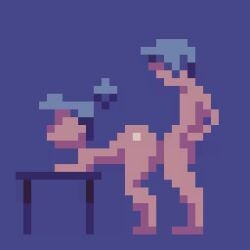 ambiguous_gender animated blue_hair gif iseenudepeople pixel_(artwork) pixel_art sex