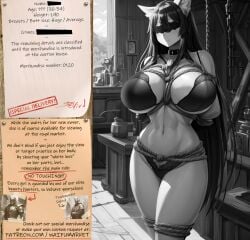 ai_generated anime bondage bondage bounty_hunters bra edited fantasy feline female fictional hair huge_boobs huge_breast huge_breasts lingerie long market naked nude photoshop roleplay slave slavegirl slavery special tall waifu