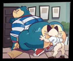 2boys animated anthro ass big_ass big_butt bubble_ass bubble_butt chubby chubby_male clothed_pokemon dat_ass dumptruck_ass dumptruck_butt eating_ass eating_butt fat fat_ass fat_butt fat_male gay glasses humanoid loop male male_only meowth overweight overweight_male partially_clothed pokemon rimming saliva saliva_string saliva_trail size_difference snorlax tagme trashtoonz video