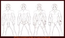 abs belt biceps big_penis bottomless boxer_briefs bracelet bulge canine canine castbound clothed clothing fur gloves hair half-dressed humanoid_penis jewelry kev male mammal model_sheet muscles nipples nude pants pecs penis shirt sketch solo standing toned topless uncut underwear vein veiny_penis