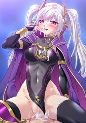 1girls cowgirl_position cum cum_in_mouth cum_in_pussy cum_inside cum_on_breasts cum_on_face fire_emblem fire_emblem_awakening fire_emblem_heroes grey_hair grima_(fire_emblem) ji_yuuyuu looking_at_viewer male_pov medium_breasts nintendo pov red_eyes robin_(female)_(fell_tactician)_(fire_emblem) robin_(fire_emblem) robin_(fire_emblem)_(female) twintails vaginal_penetration