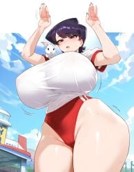 1girls ai_generated big_breasts black_eyes black_hair enormous_breasts female female_focus female_only hips huge_breasts komi-san_wa_komyushou_desu komi_shuuko large_breasts looking_at_viewer looking_pleasured mature_female milf mother short_hair thick_thighs thighs