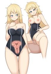 1girls blonde_hair blush brynja_heringsdötir clothed_sex clothing code_lyoko creature_inside cross_section domaniax fallopian_tubes female female_on_top female_only host insects legs_together long_hair male open_mouth ovaries parasite penetration penis pussy sex smile spread_legs standing swimsuit swimwear uterus vaginal_penetration wide_hips x-ray