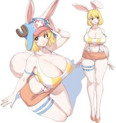 1girls 2023 2023s :3 absurd_res anthro armpits belly_button biped blonde_hair blonde_hair_female blood blush breasts brown_eyes carrot_(one_piece) cervina7_(artist) cheek_spots cleavage closed_mouth clothing cosplay female female_focus female_only fur furry furry_female hair hat headgear headwear highres lagomorph leporid looking_at_viewer mammal minkmen_(one_piece) navel one_piece orange_skirt rabbit rabbit_ears rabbit_girl rabbit_tail shadow short_hair simple_background skirt smiling smiling_at_viewer solo solo_female solo_focus tail thick_thighs thigh_strap thighs tony_tony_chopper_(cosplay) white_background white_body white_fur wide_hips