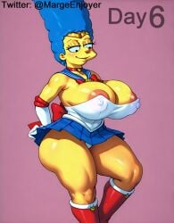 1girls 20th_century_fox 20th_century_studios ai_generated big_ass big_breasts bishoujo_senshi_sailor_moon clothing cosplay erect_nipples erect_nipples_under_clothes hair_blue halloween huge_ass huge_breasts large_breasts marge_simpson margeenjoyer milf panties sailor_moon sailor_moon_(cosplay) self_upload skirt solo spooktober the_simpsons thick_thighs yellow_skin