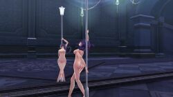 ao_no_kiseki eiyuu_densetsu massive_breasts mirror mirror_reflection pole_dancing purple_hair rixia_mao sen_no_kiseki stripper_pole tagme trails_of_cold_steel video zero_no_kiseki