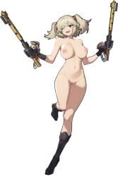 ai_generated breasts burnice_white holding_weapon nipples nude_filter pussy third_party_edit