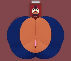 big_ass big_butt brawl_stars female glory_hole nita_(brawl_stars) themoonbear_artist themoonnsfw_artist through_wall torn_clothes