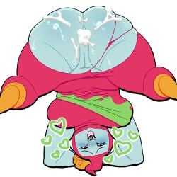 1girls after_sex alien alien_girl ass big_ass big_breasts boots breasts bubble_butt chubby chubby_female clothing cum cum_leaking cum_leaking_out_of_anus dat_ass dragon_ball dragon_ball_super fat_ass female female_only gloves huge_ass large_ass lovetopullmicke no_panties png pussy ribrianne ripped_clothing solo thick_ass thick_thighs upside-down white_background wide_hips