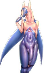 anthro anthrofied balls bamia blush clothed clothing dripping half-dressed half-erect latios legendary_pokemon long_penis looking_at_viewer male male_only nintendo nipples pants pants_down penis plain_background pokemon pokemon_(species) precum red_eyes shiny solo sweat topless uncut video_games white_background wide_hips wings